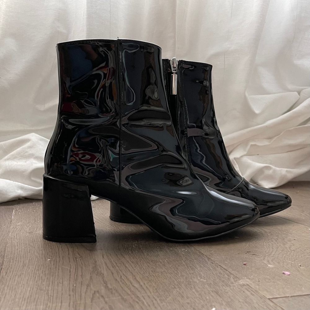 Urban Outfitters faux patent leather booties
